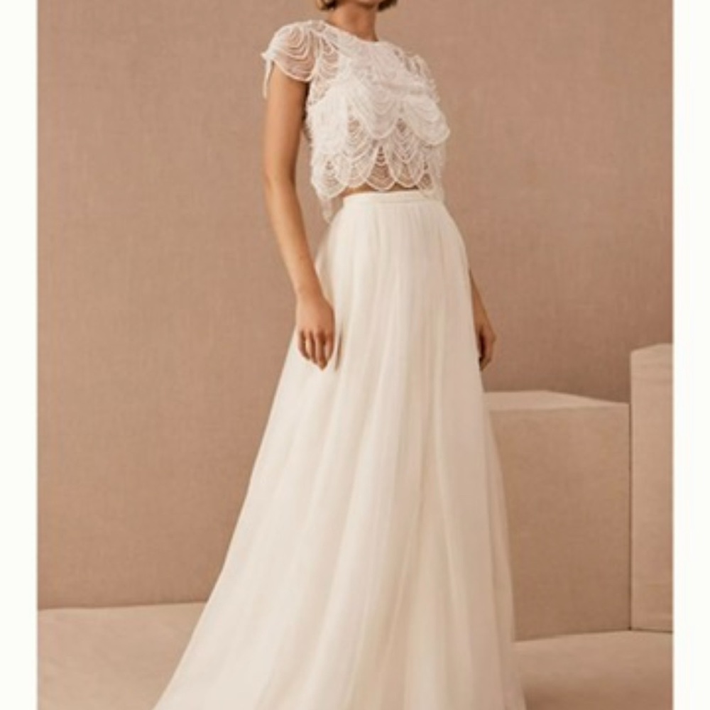 Anthropologie Bridal CATHERINE DEANE
MONIQUE TOP Size 4 Sheer Beaded